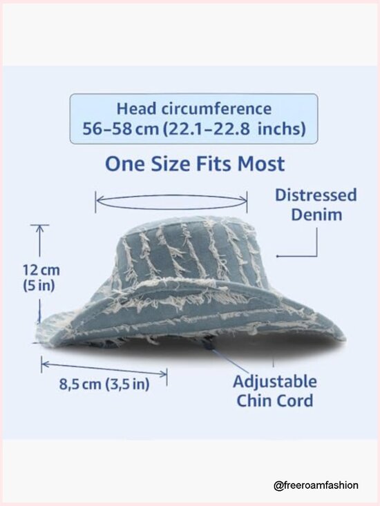 Vintage Denim Cowboy Hat with Chin Strap for Western Parties main image 6